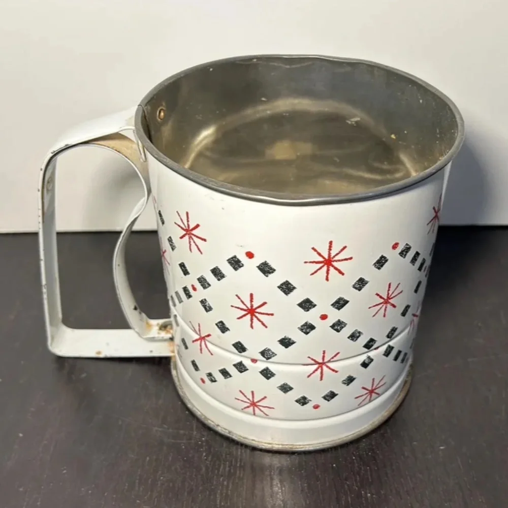 Vintage Androck 1950's 3 Screen Tin Flour Sifter